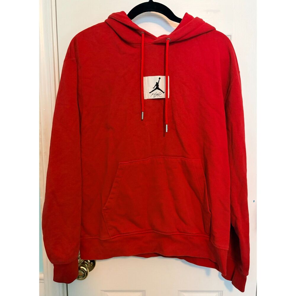 Nike Air Jordan Flight Hoodie Red 100% Cotton Patch Men M